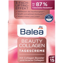 Balea Beauty Collagen Tagescreme mit Collagen-Booster und Acacia Collagen Балеа Дневной крем с Коллагеном Подтягивает кожу и уменьшает морщины, 50 мл