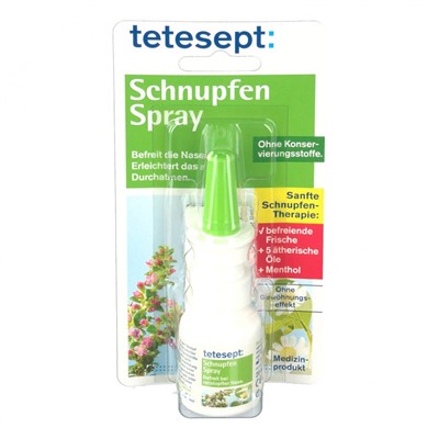 tetesept (тетесепт) Schnupfen Spray 20 мл Спрей для носа с маслами Эвкалипта, Ромашки, Шалфея и Тимьяна