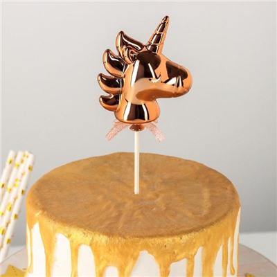 Топпер для торта «Единорог», 21×7 см, цвет бронзовый