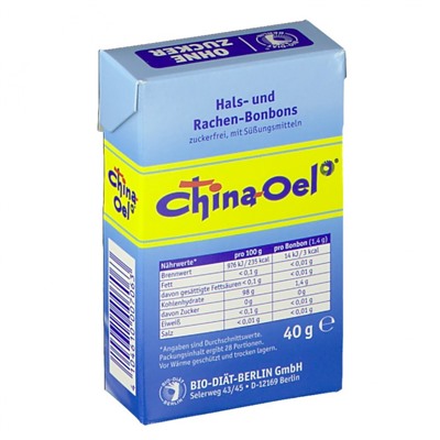 China-Oel (Хина-оел) Hals- und Rachenbonbons - ohne Zucker 40 г