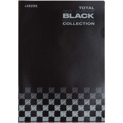 Папка-уголок "TOTAL BLACK" A4 (220x310 мм) 180 мкм, непрозрачная черная с дизайном, индивидуальная м