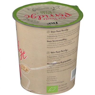 nu3 (ну3) Bio Power Porridge Apfel Zimt 45 г