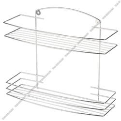 Полка настен 2-х ярус. (35х13 h27см) хром,крепл.п/