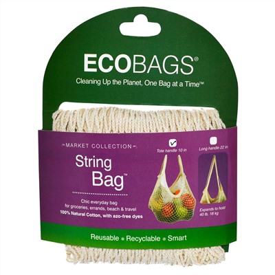 ECOBAGS, Market Collection, хозяйственная сумка, длина ручек 25,4 см, натуральная, 1 шт.