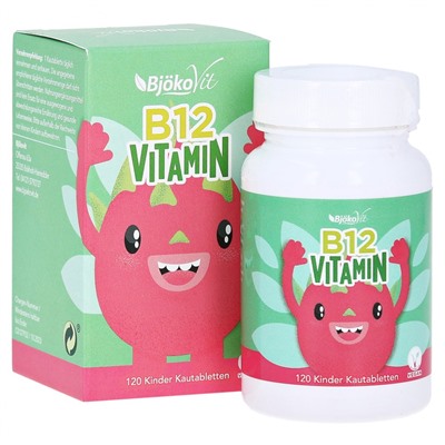 BjokoVit VITAMIN B12 KINDER Kautabletten vegan Бьйоковит Витамин B12 для детей от 4 лет, 120 шт.
