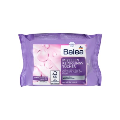 Balea (Балеа) Очищающие салфетки для лица, 25 шт