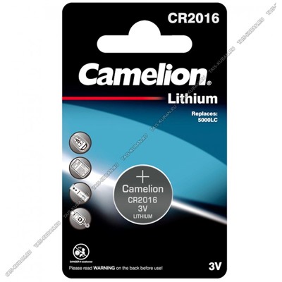 Бат. диск.CAMELION CR2016, BL-1шт.литиев (д/часов,