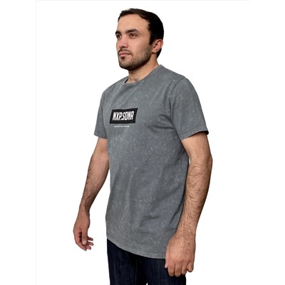 Мужская серая футболка NXP – новинка молодежной коллекции с трафаретными звездами на спине №272