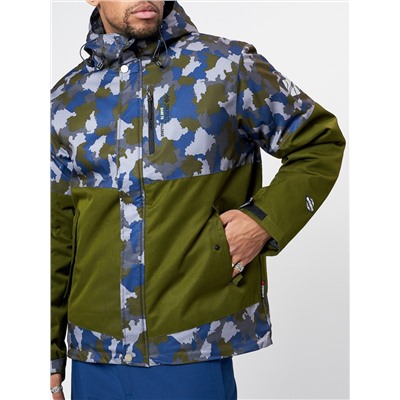 Спортивная куртка мужская зимняя цвета хаки 78015Kh