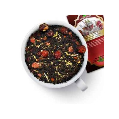 Чай черный "Активная Энергия. Большой Город" Черный чай с имбирем, зверобоем, мелисой, крапивой, шиповником, ягодами садовой клубники и облепихи с ярким клубничным ароматом.
