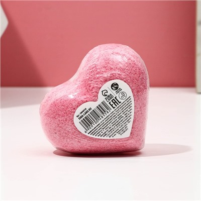 Бомбочка для ванны в форме сердца "Сердца", 130 гр, аромат земляника