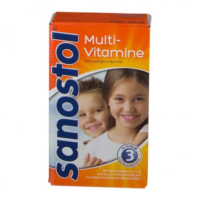 sanostol (саностол) Multi-Vitamin Saft Сироп мультивитаминный без сахара для детей от 3-х лет для здоровой иммунной системы, 230 мл