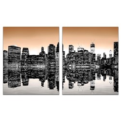 Модульная картина Диптих Рассвет над городом 95х57 см