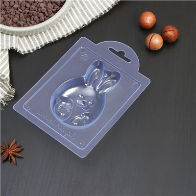 Форма для шоколада пластиковая «Яйцо кролик», 9,3×6×2,4 см, цвет прозрачный