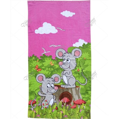 Полотенце велюровое "Мышки в лесу"