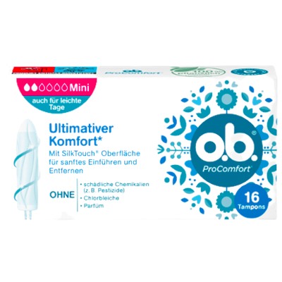 o.b. Tampons Pro Comfort Mini, 16 St, ОБИ Тампоны Про Комфорт Мини 16шт