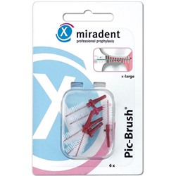 miradent (мирадент) Pic Brush Ersatz-Interdentalbursten bordeaux x-large 6,5 mm 6 шт