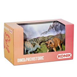 Набор фигурок KONIK «Динозавры: тираннозавр, трицератопс, паразауролоф» AMD4045