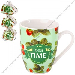 Кружка н-р 6шт на мет/под 360мл "Tea Time/Земляник