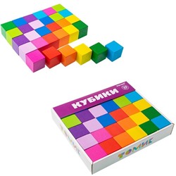 Деревянные кубики Цветные 30 штук 1-45 в Краснодаре