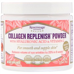 ReserveAge Nutrition, коллагеновый порошок Replenish с гиалуроновой кислотой и витамином С, 78 г (2,75 унции)