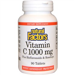 Natural Factors, Витамин С с биофлавоноидами, 1000 мг, 90 таблеток