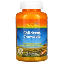 Томпсон, детские жевательные таблетки, «Вкусный пунш», 120 жевательных таблеток