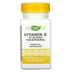 Nature's Way, витамин E, 400 МЕ, 100 мягких таблеток