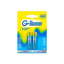 Батарейки алкалиновые «G-runner» AAА/LR03, 1,5 V, в блистере 2 батарейки