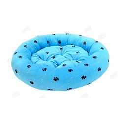 Лежанка круглая с подушкой Лапки (голубой велюр) 480*150см Зооник
