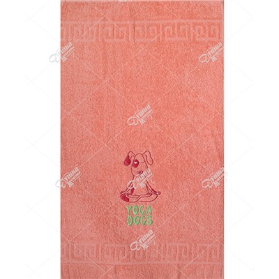 Полотенце махровое с вышивкой "Собака Йога"