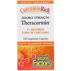 Natural Factors, Препарат CurcuminRich, Double Strength Theracurmin, 120 вегетарианских капсул