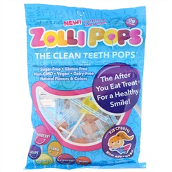 Zollipops, Леденцы Clean Teeth Pops; клубника, апельсин, малина, вишня, виноград, ананас; 25+ ZolliPops, 5,2 унции