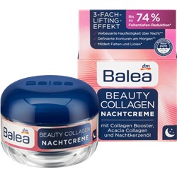 Balea Beauty Collagen Nachtcreme mit Collagen-Booster Балеа Ночной крем с Коллагеном, подтягивает кожу и уменьшает морщины, 50 мл