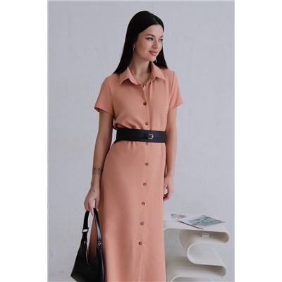 11683 Платье-рубашка удлинённое персиковое (остаток: 42)