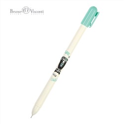 Ручка гелевая синяя 0,38мм CoolWrite Енот, игольчатый пишущий узел, непрозрачный пластиковый корпус,