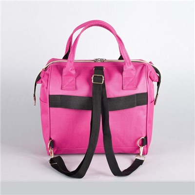 Сумка-рюкзак на колёсах, отдел на молнии, наружный карман, с сумкой-рюкзаком, цвет малиновый