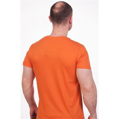 Оранжевая футболка мужская (National Geographic Society, США)  №Тр124 ОСТАТКИ СЛАДКИ!!!!