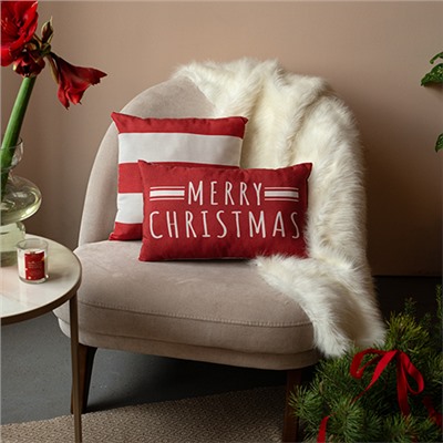 Подушка декоративная с фотопечатью 50х30 см, ткань смесовая, 'Веселого рождества'