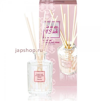 Sawaday Stick Parfum Sparkling Pink Натуральный аромадиффузор для дома, с чарующим цветочно-фруктовым ароматом, 8 палочек, стеклянный флакон, 70 мл(4987072044636)