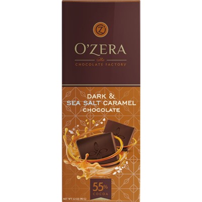 «OZera», горький шоколад Dark&Sea salt caramel, 90 г