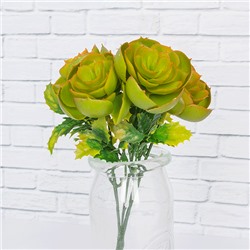 Ветка декоративная Каменная роза 28 см светло - зеленая