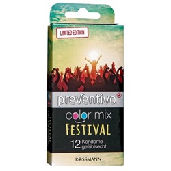 Preventivo color mix Kondome Презервативы "Festival" Презервативы цвет микс «Фестиваль» с различными ароматами 12 шт.