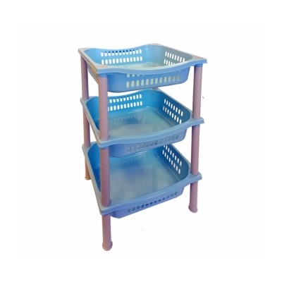 Этажерка хозяйственная для хранения 3 секции (4) голубой