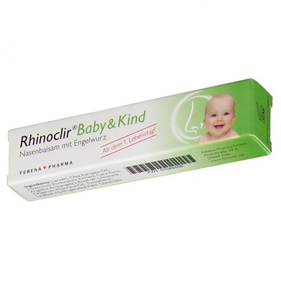 Rhinoclir (Риноклир) Baby & Kind Nasenbalsam mit Engelwurz Назальный бальзам для облегчения носового дыхания, для детей с рождения, 10 г