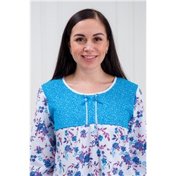 Ночная сорочка женская из футера Эмма голубой