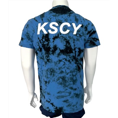Сине-черная мужская футболка K S C Y  №530