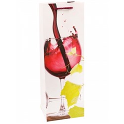 Пакет подарочный ламинированный Бокал вина, 12x36x8,5 см
