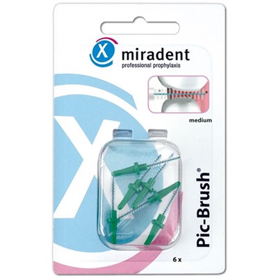 miradent (мирадент) Pic-Brush Ersatz-Interdentalbursten grun medium 2,2 mm 6 шт