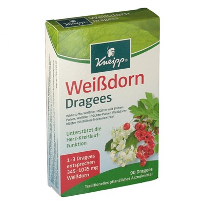 Kneipp (Кнайпп) Weissdorn Dragees 90 шт